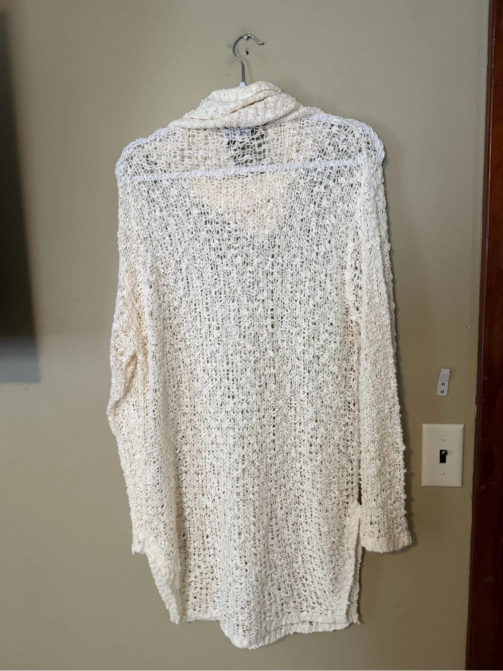 Figwood Wool Blend Cozy Cream Cowl Neck Knit Sweater